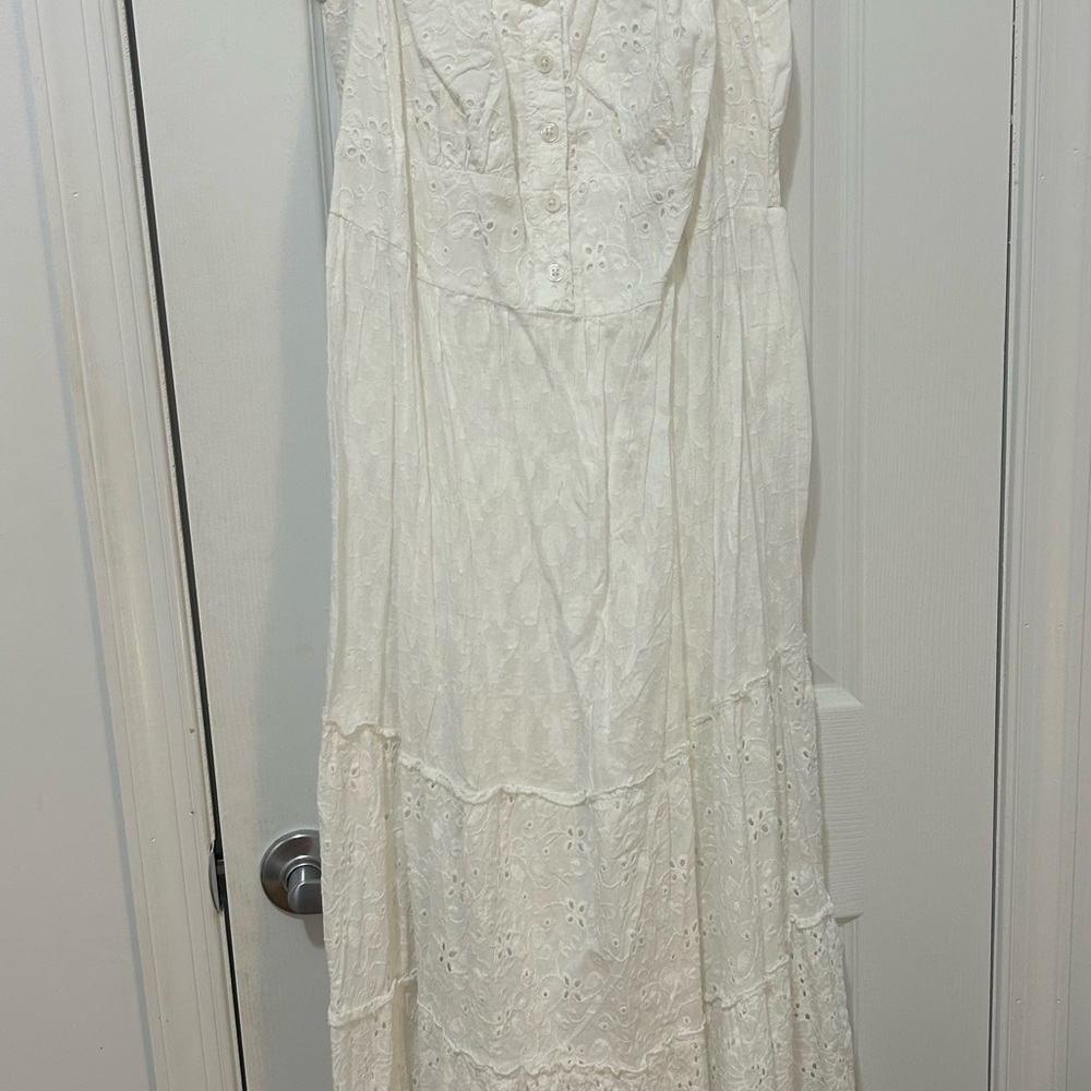 White Eyelet Maxi Dress